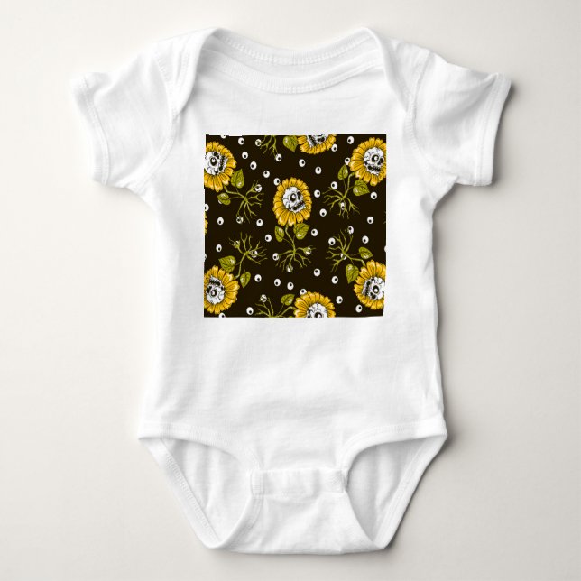 Solrossolens Döskallar: Unikt sömlöst Mönster. T Shirt (Framsida)