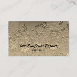 Solrossolens Guld Blommigt Chic Design Visitkort