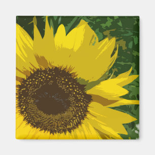Solrossolens ljusa Gult Konstblommans Blommigt Magnet