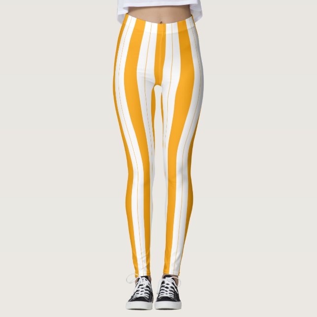 Solrossolens Orange Gult stripe Leggings (Framsida)