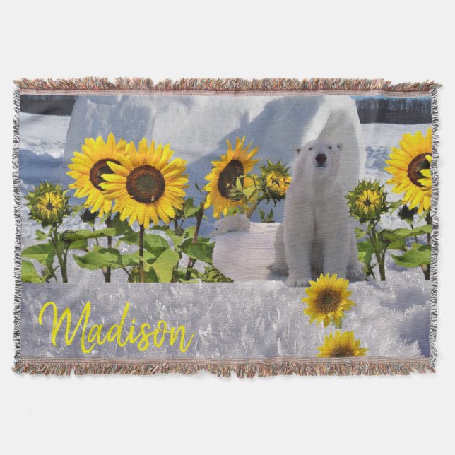 Solrossolens Polar Bear Throw Blanket Filt (Framsidan)