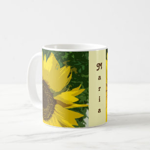 Solrossolens vackra Gult Konstnärlig Blommigt Kaffemugg
