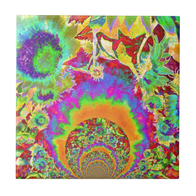 Solrossolja Fält Forever - orange Kakelplatta (Framsidan)