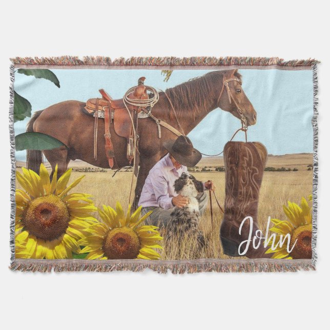 Solrossolja Horse Throw Blanket Filt (Framsidan)