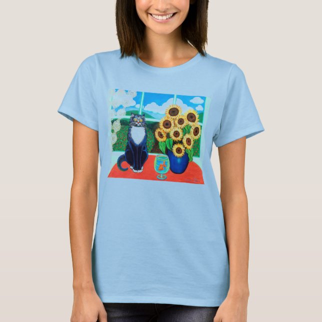 Solrossolja, katt-småbarn tee shirt (Framsida)