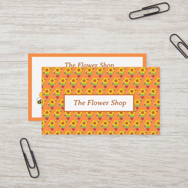 Solrossolja med ljus Orange och Gult Visitkort (Fram/Back In Situ)