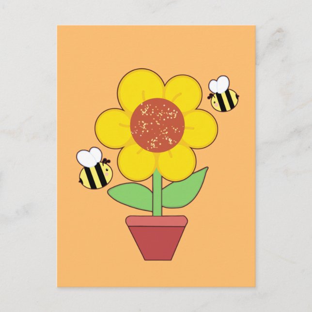 Solrossolja med ljus Orange och Gult Vykort (Framsida)