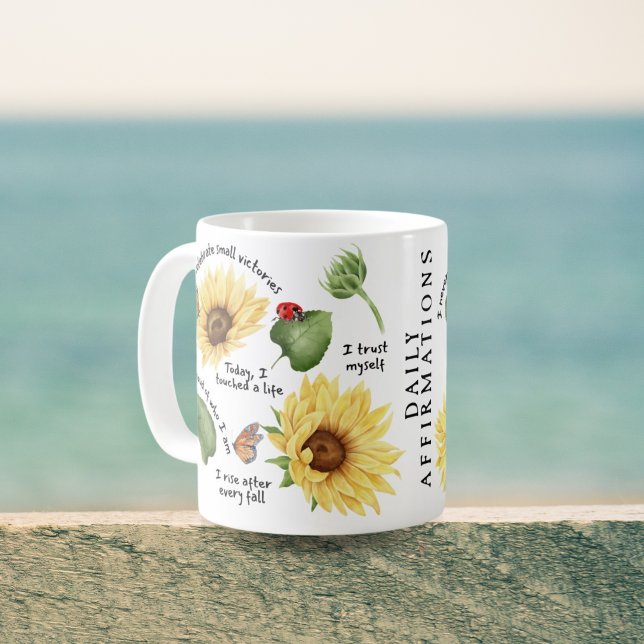 Solrossolkonst, självsäker Blommigt Kaffemugg (Skapare uppladdad)