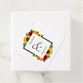 Solrossolrosblomman Ro Blommigt Bröllop Gåvor Etiketter