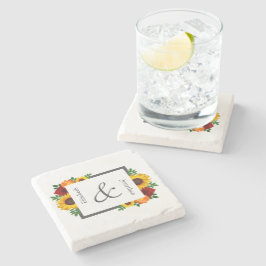 Solrossolrosblomman Ro Blommigt Bröllop Stenunderlägg