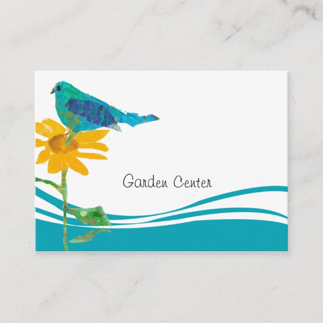 Solrossolrosblommor (Blue Bird Sunblomma Blommigt) Visitkort (Framsida)