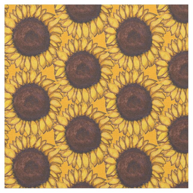 Solrossolrosblommor Bomull eller Polyy Tyg (Närbild)