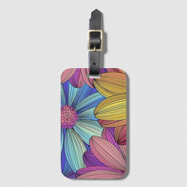 "Solrossolrosbricka i flera Färgader"Akrylalkohol- Bagagebricka (Framsida vertikal)