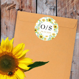 Solrossolrosförslutning i monogram runt klistermärke