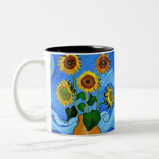 Solrossolrosnattskaffe med två ton Mugg (Vänster)