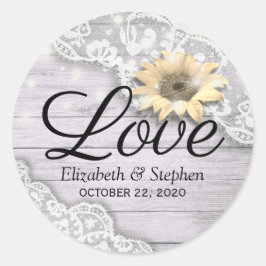 Solrossolrosolja i bröllop Tack Runt Klistermärke