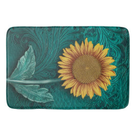 Solrossolrosor av Gult i skalläder Badrumsmatta