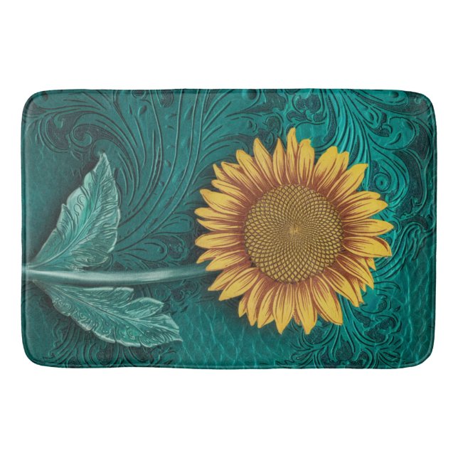 Solrossolrosor av Gult i skalläder Badrumsmatta (Framsidan)