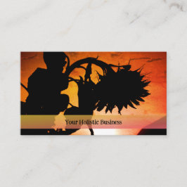Solrossolrossilhouette Orange Black Holistic Visitkort
