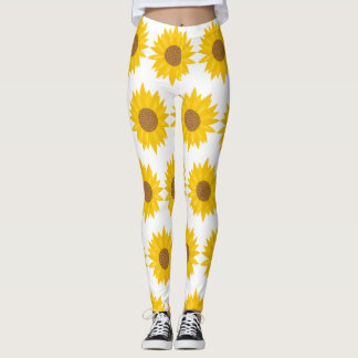 SolrossolrossolrosBlommigt med Gult Leggings
