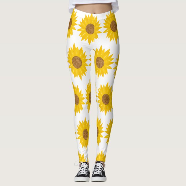 SolrossolrossolrosBlommigt med Gult Leggings (Framsida)