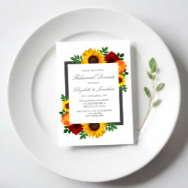 Solrossolrossolrosmörets Ro Blommigt Rehearsal Mid Inbjudningar