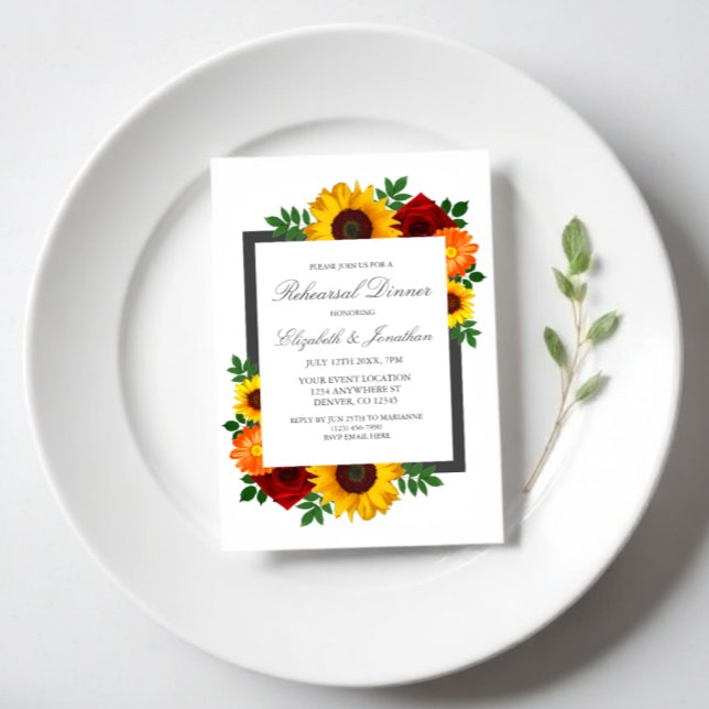 Solrossolrossolrosmörets Ro Blommigt Rehearsal Mid Inbjudningar (Skapare uppladdad)