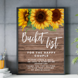 Solrossolrossymbolen Rustic Bucket List bröllop po Poster