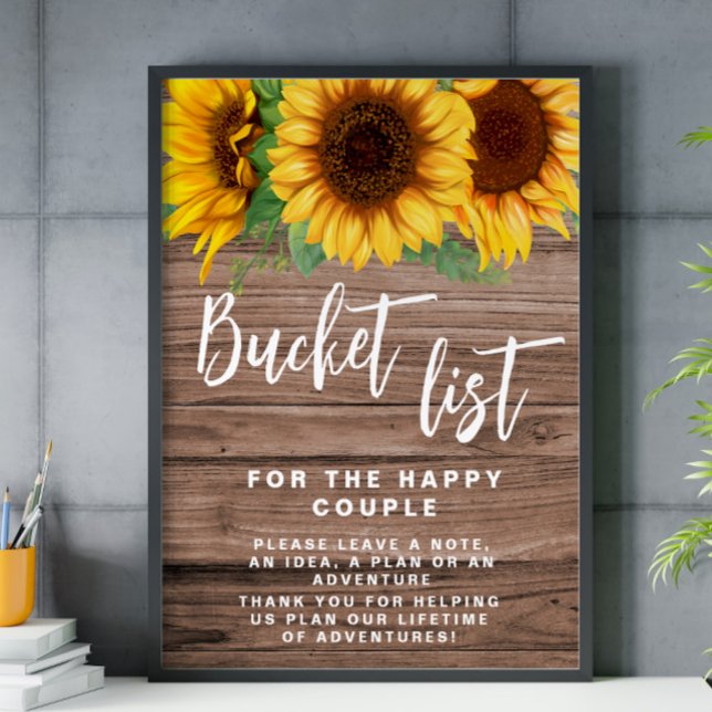 Solrossolrossymbolen Rustic Bucket List bröllop po Poster (Skapare uppladdad)