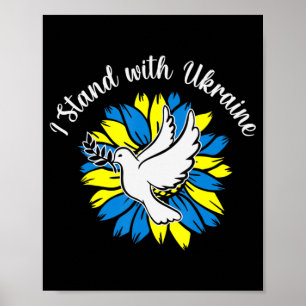 Solrossolrosukrainska Flagga Dove Ukraina. Poster