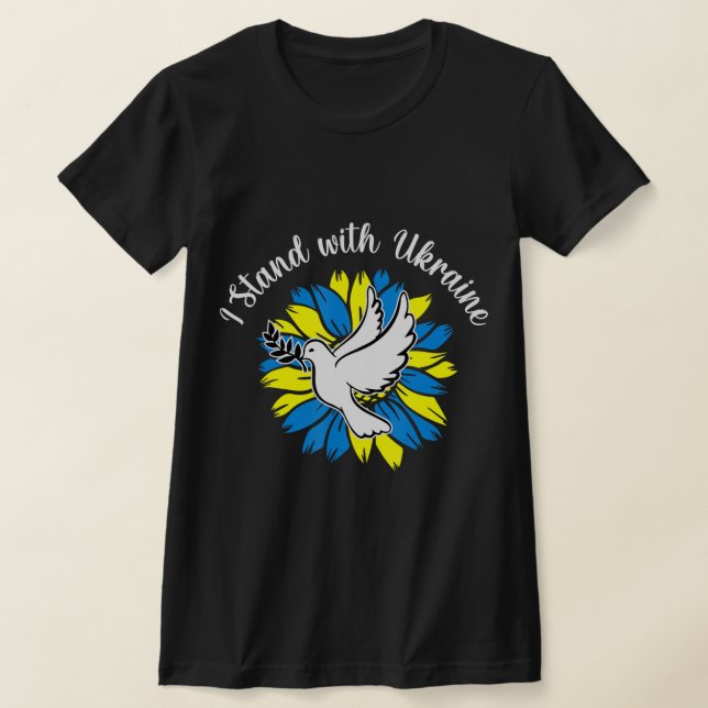 Solrossolrosukrainska Flagga Dove Ukraina. T Shirt (Laydown)