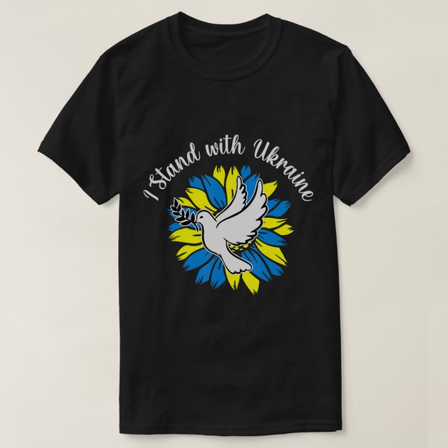 Solrossolrosukrainska Flagga Dove Ukraina. T Shirt (Design framsida)