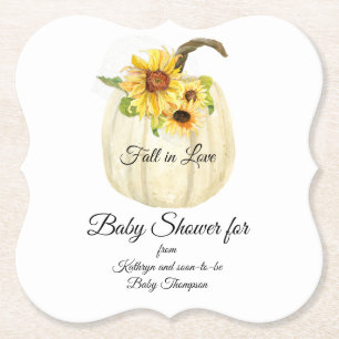 Solrossols Blommigt Bouquet Pumpkin Flicka Shower Underlägg Papper