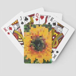 Solrossolskalig Blommigt Pixel Art Casinokort