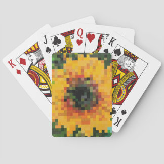 Solrossolskalig Blommigt Pixel Art Casinokort