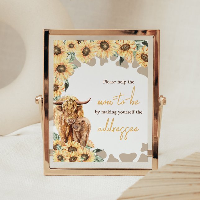 Solrossolskena i Station Poster (Summer Holy Cow Baby Shower Envelope Station Sign)