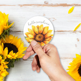 Solrossolskenor "Hej Sunshine" Stickers Runt Klistermärke