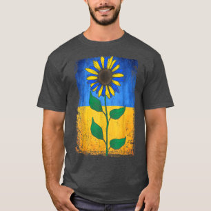 Solrossolstånd, ukrainska Flagga Vintage Ställning T Shirt