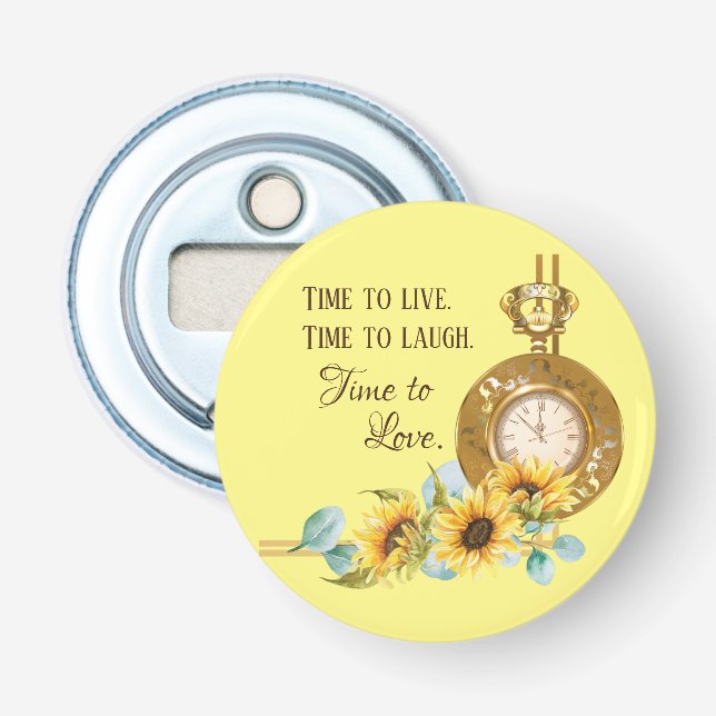 Solrossopor Favor (Gult) Magnet Flasköppnare (Framsidan)