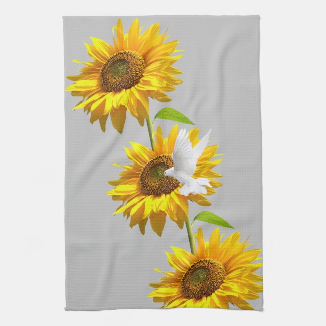 Solrossoporna Blommigt Dove Kitchen Towel Kökshandduk (Vertikal)