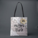Solrossorna bröllop Snöre Tygkasse<br><div class="desc">Budens mamma Bröllop Tote Bag-mallar - Vintage Snöre,  solros och String Ljus på Rustic Wood Background. En Perfekt för din stora dag! Alla textstorlekar i Stil,  Färg kan anpassas efter dina behov.</div>