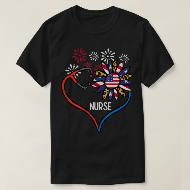 Solrossoskop Nurse 4:e juli RN  T Shirt (Design framsida)