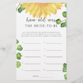 Solrosspel Hur gammal var bruden?