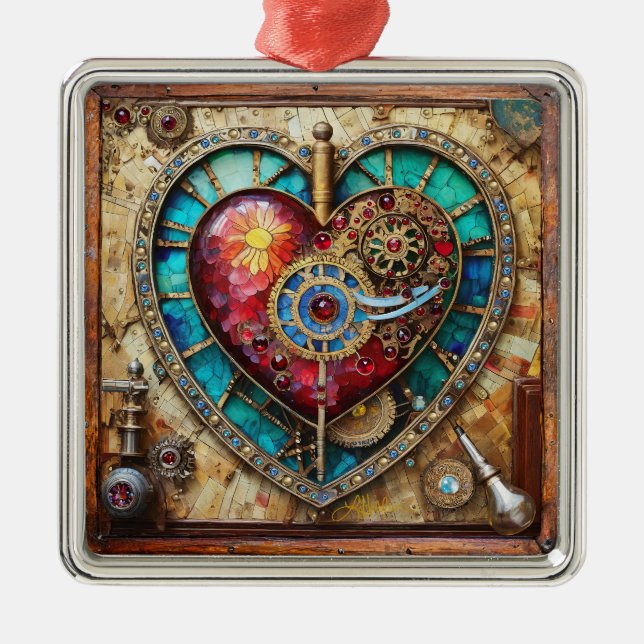 Solrosstank (Glass Heart Steampunk Series) Julgransprydnad Metall (Framsidan)