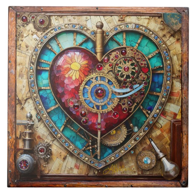 Solrosstank (Glass Heart Steampunk Series) Kakelplatta (Framsidan)