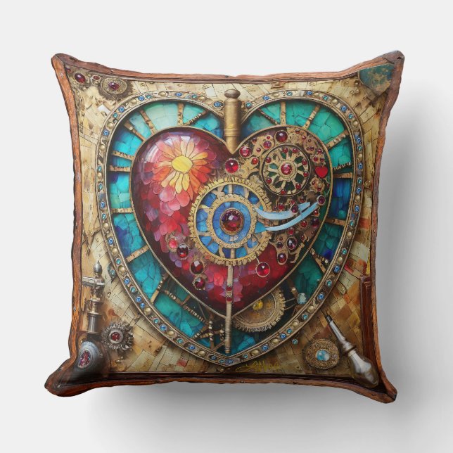 Solrosstank (Glass Heart Steampunk Series) Kudde (Framsida)