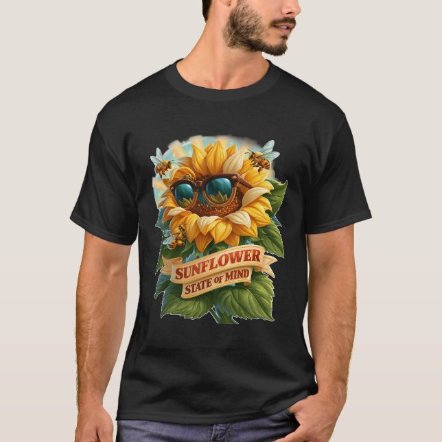 Solrosstat Cool Sommar Humör T Shirt (Framsida)