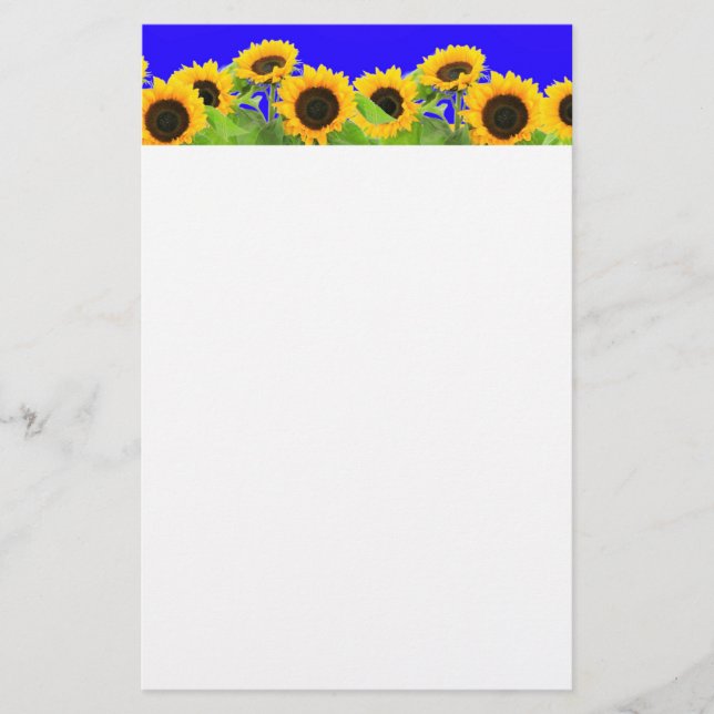 Solrosstationeriet Pappra Ukraina Flagga Färg Brevpapper (Framsida)