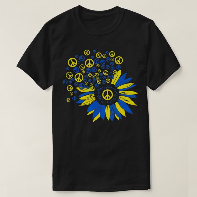 Solrosstöd: Jag står på Ukrainas fredsprogram Mana T Shirt (Design framsida)