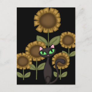 Solrossvart katt vykort